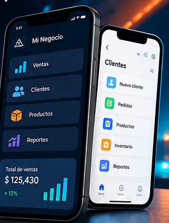 Sistema de negocio con módulos de ventas, clientes, productos y reportes